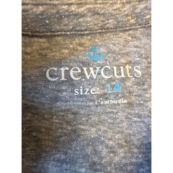 Crewcuts Gray Long-Sleeve Polo Shirt Size 14 Cotton/Poly Blend Kids - Picture 2 of 4